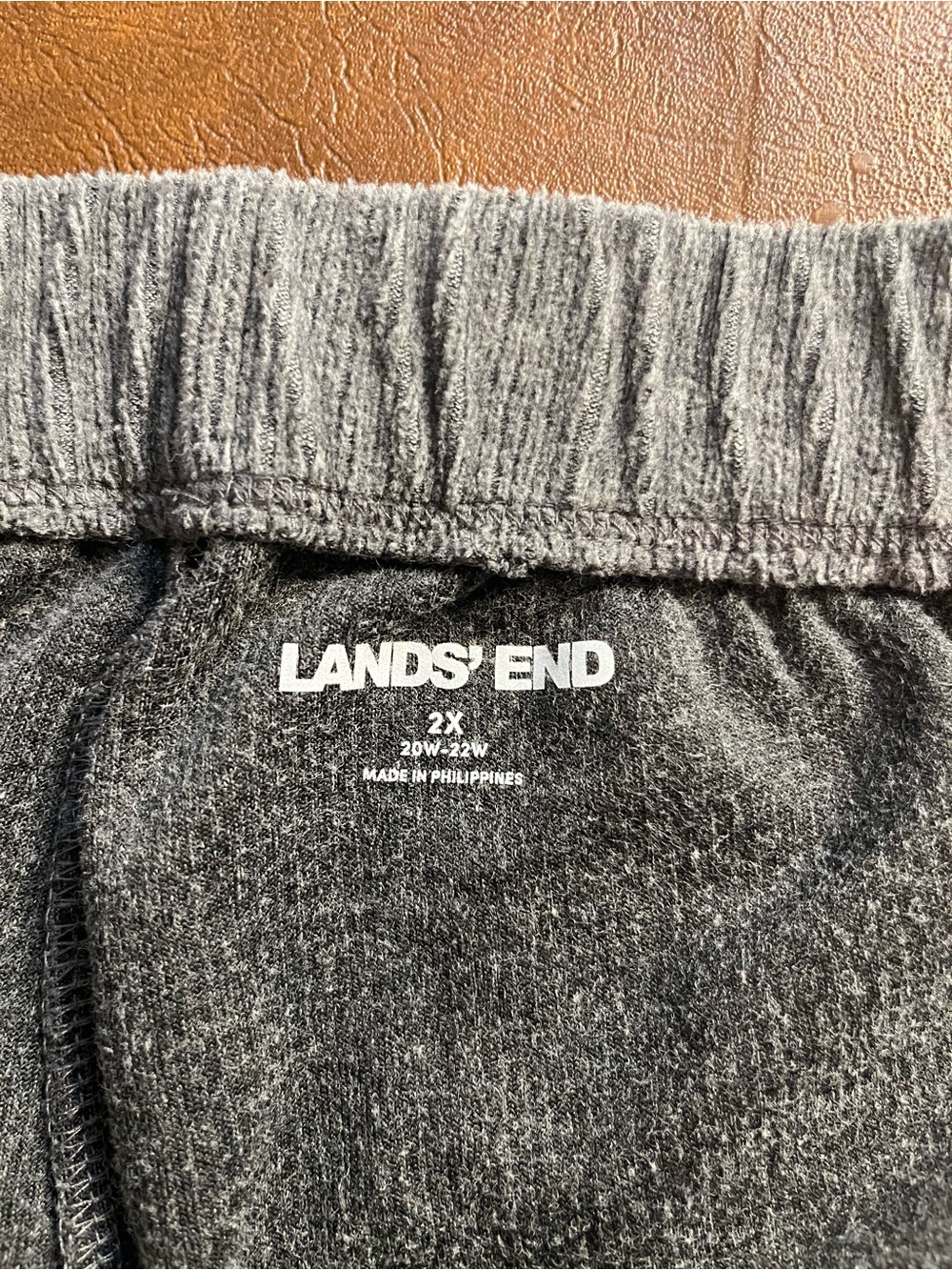 Lands' End Corduroy Sport Knit Elastic Waist Pull-On Pants in Gray Women’s 2X - Picture 4 of 8